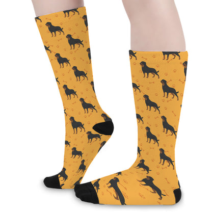Rottweiler Dog Pattern Print Long Socks