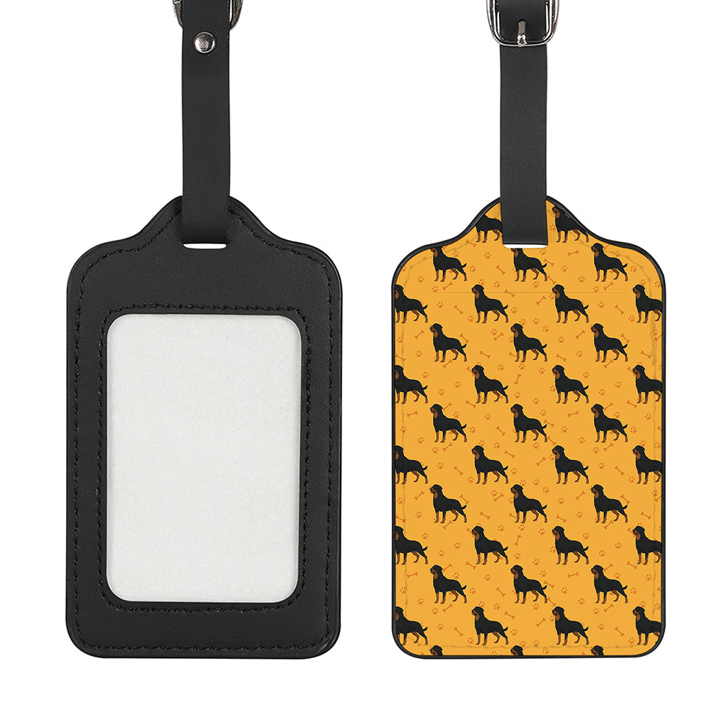 Rottweiler Dog Pattern Print Luggage Tag