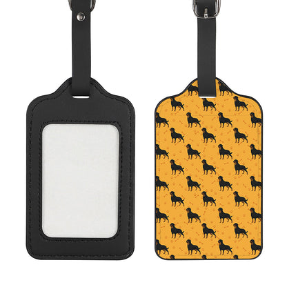 Rottweiler Dog Pattern Print Luggage Tag