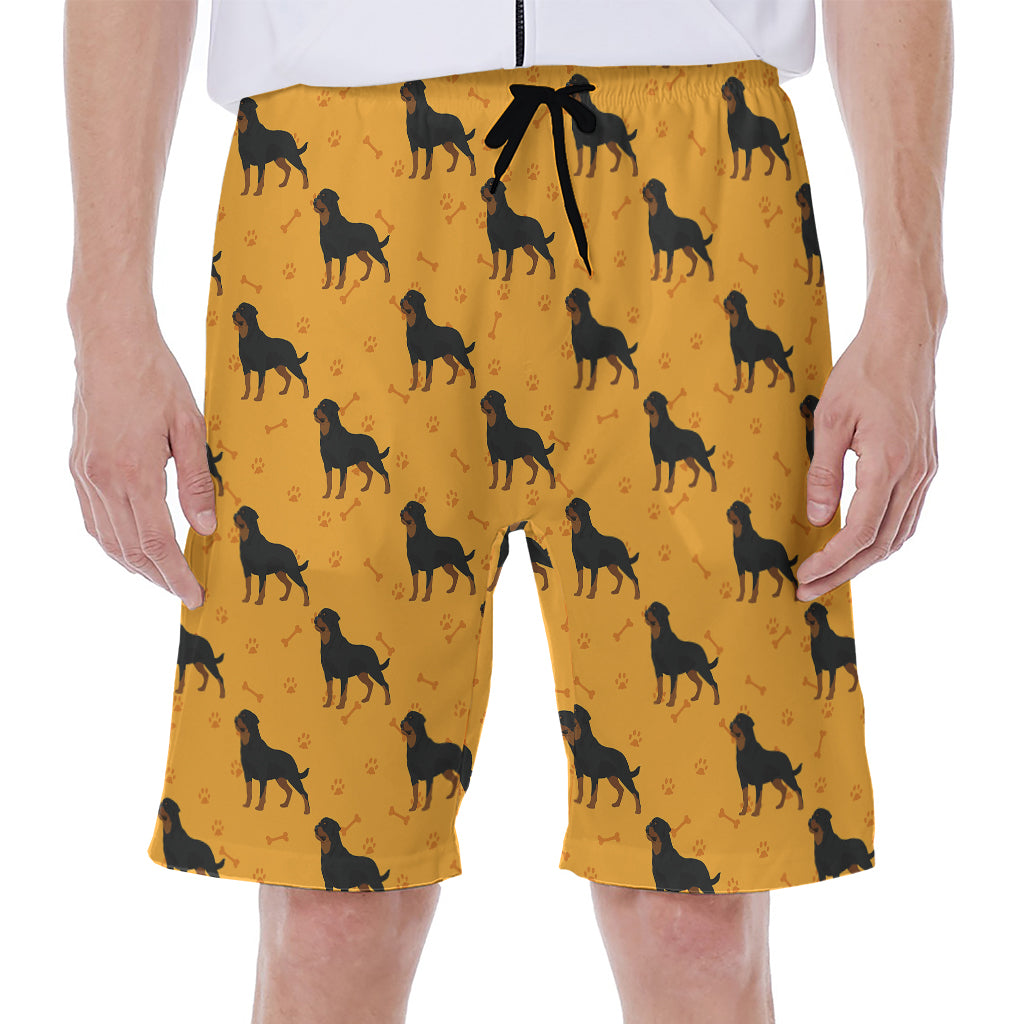 Rottweiler Dog Pattern Print Men's Beach Shorts