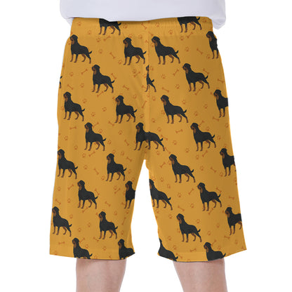 Rottweiler Dog Pattern Print Men's Beach Shorts