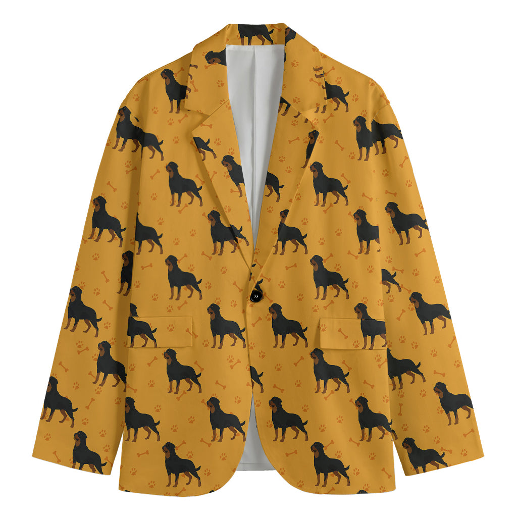 Rottweiler Dog Pattern Print Men's Blazer