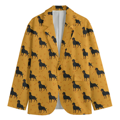 Rottweiler Dog Pattern Print Men's Blazer