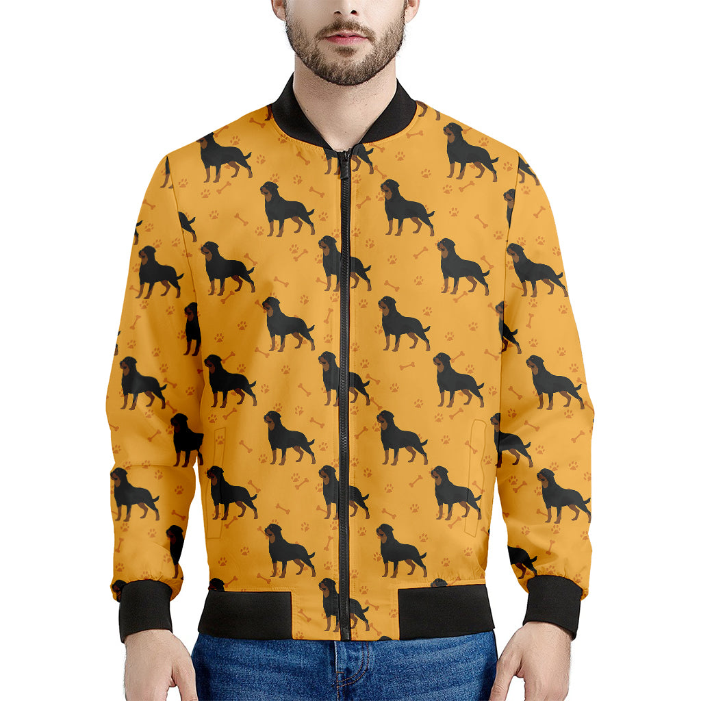 Rottweiler Dog Pattern Print Men's Bomber Jacket