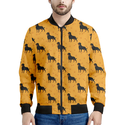 Rottweiler Dog Pattern Print Men's Bomber Jacket