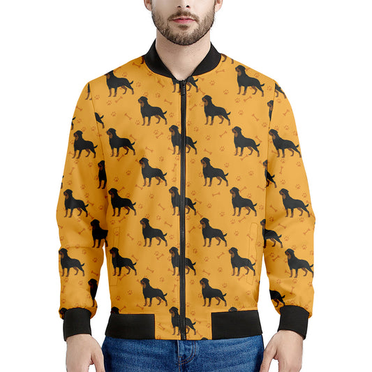 Rottweiler Dog Pattern Print Men's Bomber Jacket