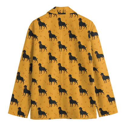 Rottweiler Dog Pattern Print Men's Cotton Blazer