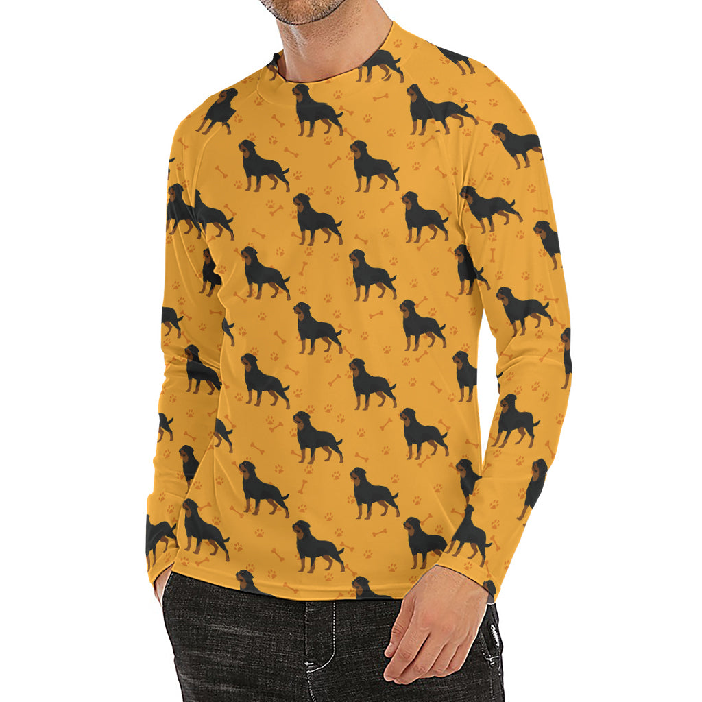 Rottweiler Dog Pattern Print Men's Long Sleeve Rash Guard