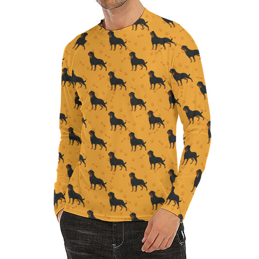 Rottweiler Dog Pattern Print Men's Long Sleeve Rash Guard