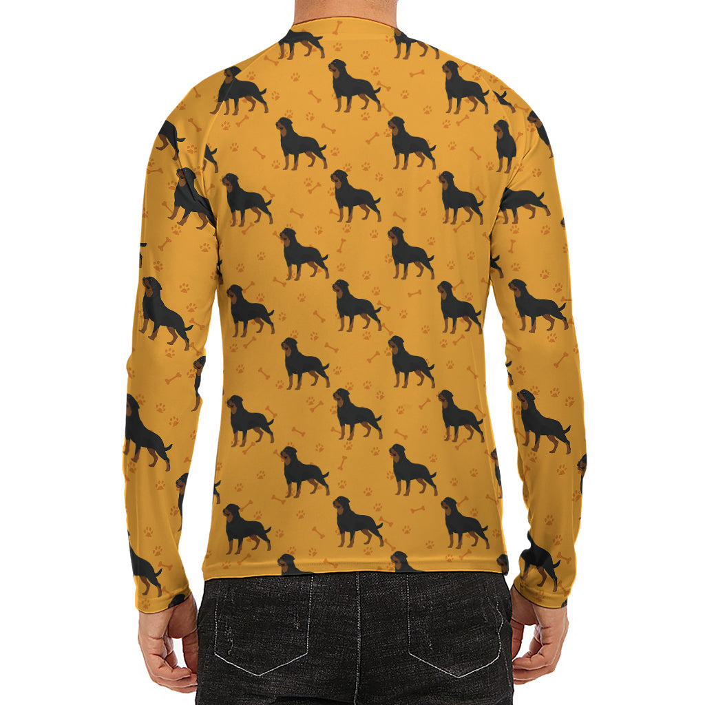 Rottweiler Dog Pattern Print Men's Long Sleeve Rash Guard