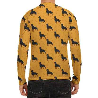 Rottweiler Dog Pattern Print Men's Long Sleeve Rash Guard