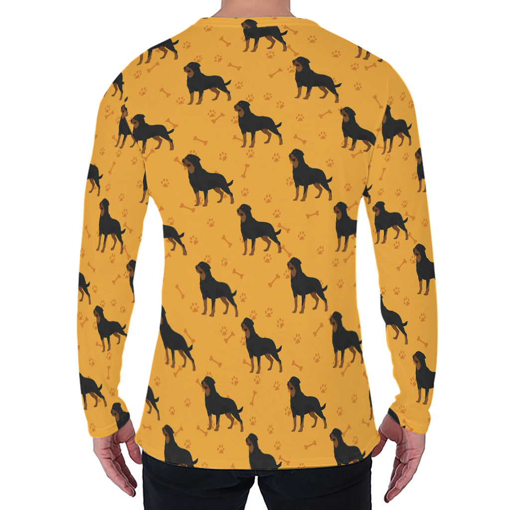 Rottweiler Dog Pattern Print Men's Long Sleeve T-Shirt