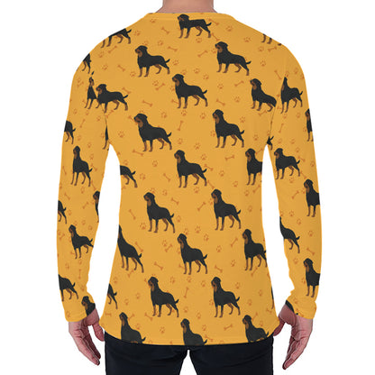 Rottweiler Dog Pattern Print Men's Long Sleeve T-Shirt