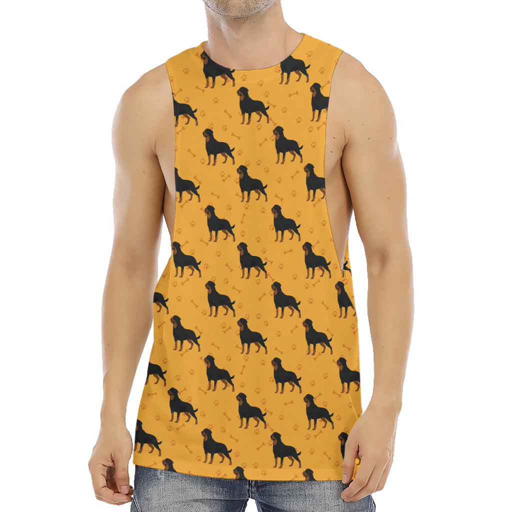 Rottweiler Dog Pattern Print Men's Muscle Tank Top