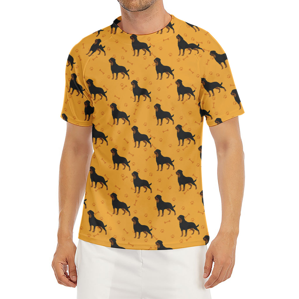 Rottweiler Dog Pattern Print Men's Short Sleeve Rash Guard