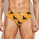 Rottweiler Dog Pattern Print Men's Swim Briefs