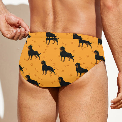 Rottweiler Dog Pattern Print Men's Swim Briefs