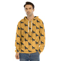 Rottweiler Dog Pattern Print Men's Velvet Pullover Hoodie