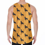 Rottweiler Dog Pattern Print Men's Velvet Tank Top