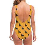 Rottweiler Dog Pattern Print One Piece Swimsuit