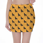Rottweiler Dog Pattern Print Pencil Mini Skirt
