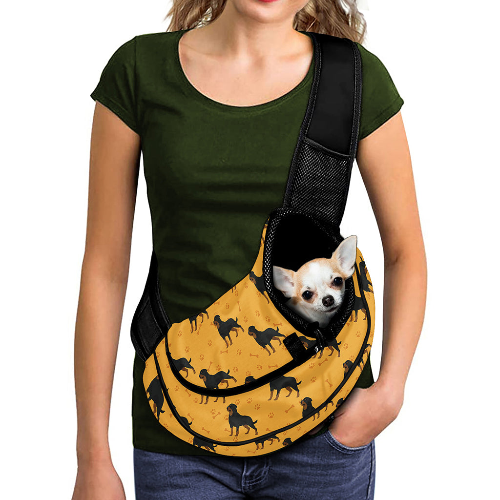 Rottweiler Dog Pattern Print Pet Sling Carrier