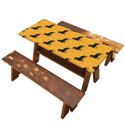 Rottweiler Dog Pattern Print Picnic Table Cover