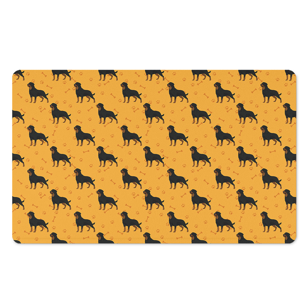 Rottweiler Dog Pattern Print Polyester Doormat