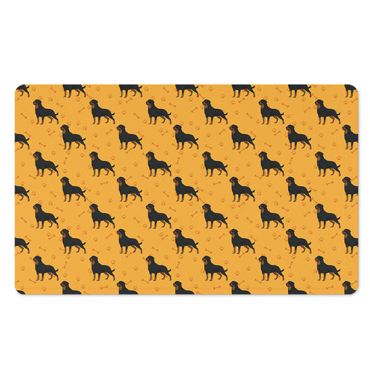 Rottweiler Dog Pattern Print Polyester Doormat