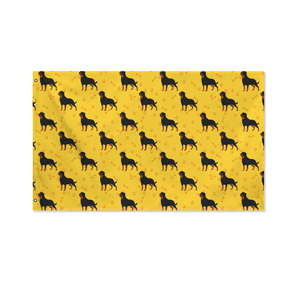 Rottweiler Dog Pattern Print Polyester Flag