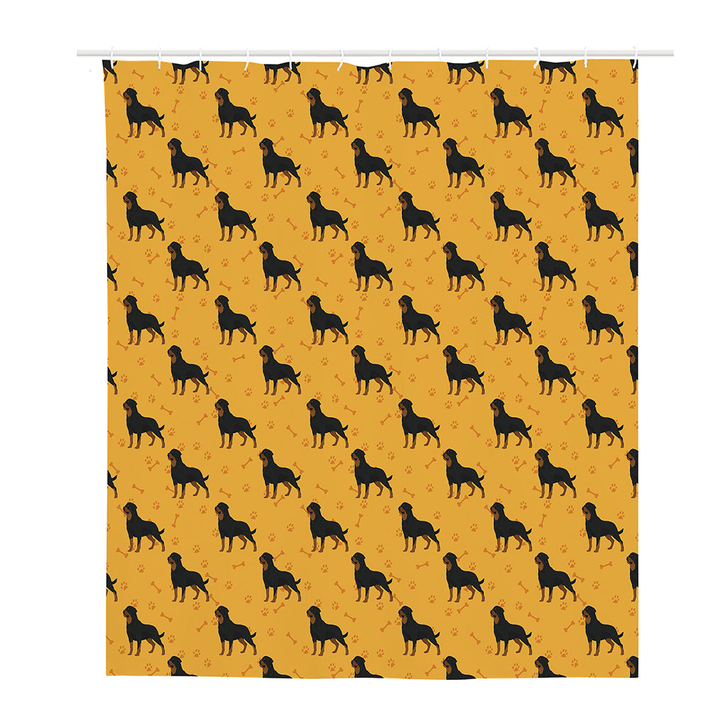 Rottweiler Dog Pattern Print Polyester Shower Curtain