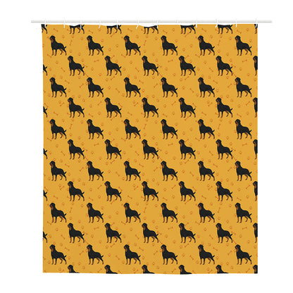 Rottweiler Dog Pattern Print Polyester Shower Curtain