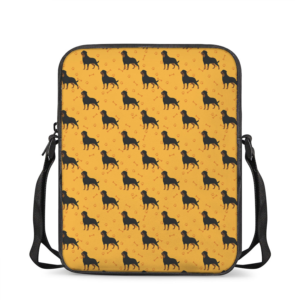 Rottweiler Dog Pattern Print Rectangular Crossbody Bag