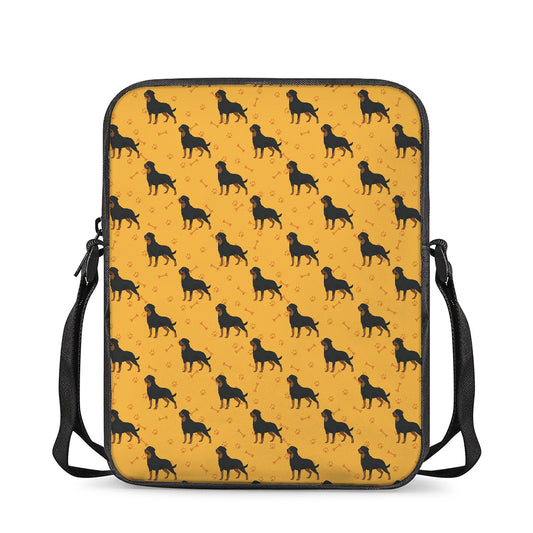 Rottweiler Dog Pattern Print Rectangular Crossbody Bag