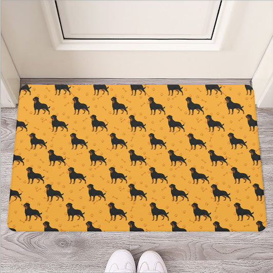Rottweiler Dog Pattern Print Rubber Doormat