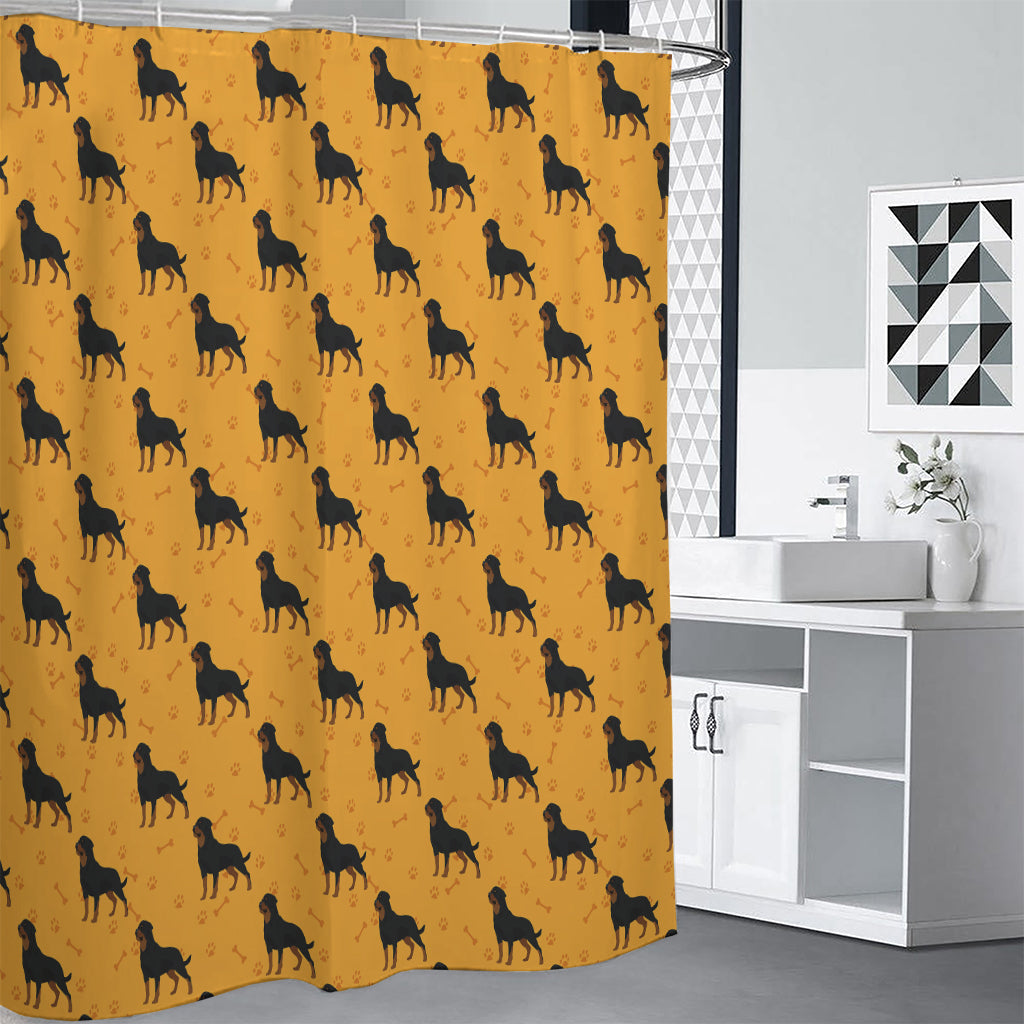 Rottweiler Dog Pattern Print Shower Curtain