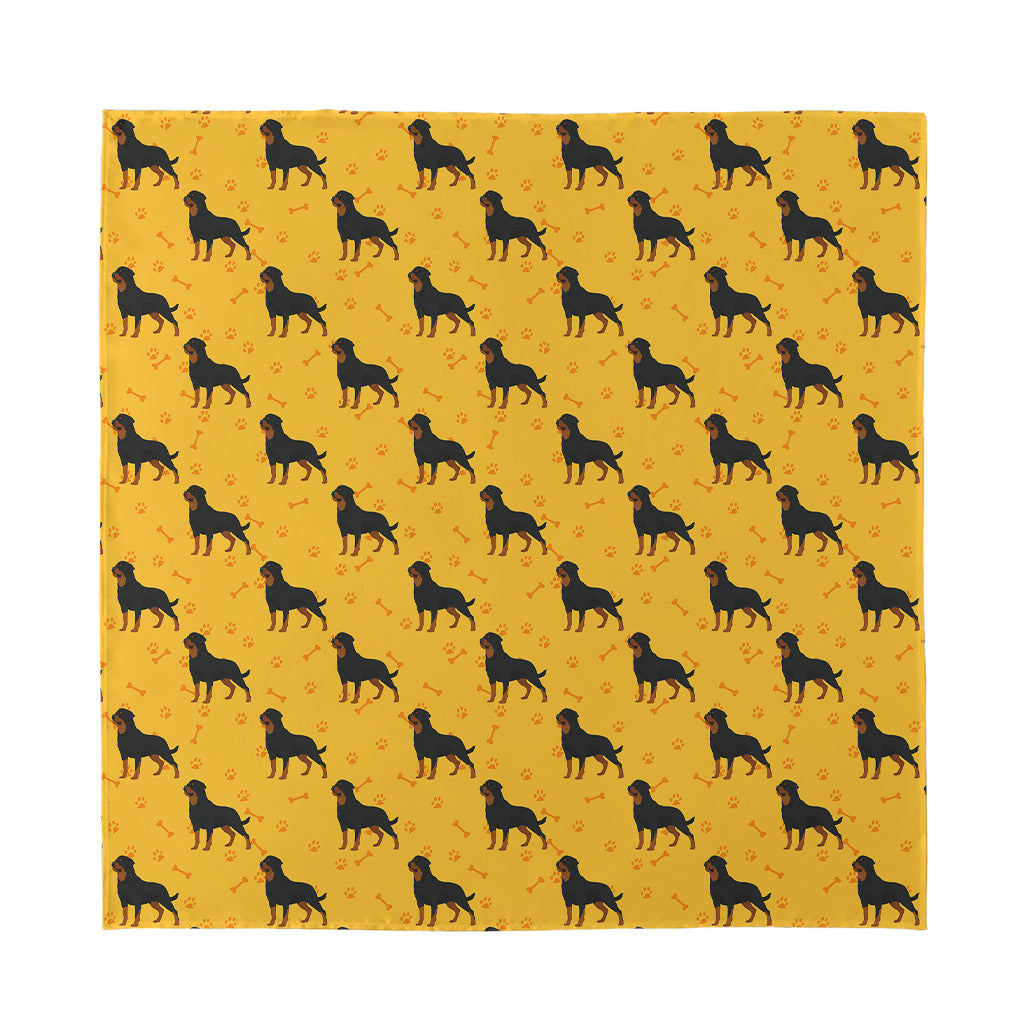 Rottweiler Dog Pattern Print Silk Bandana