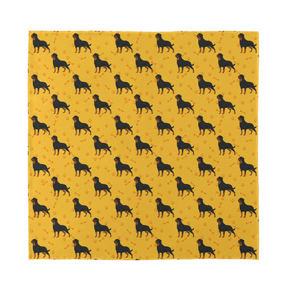 Rottweiler Dog Pattern Print Silk Bandana