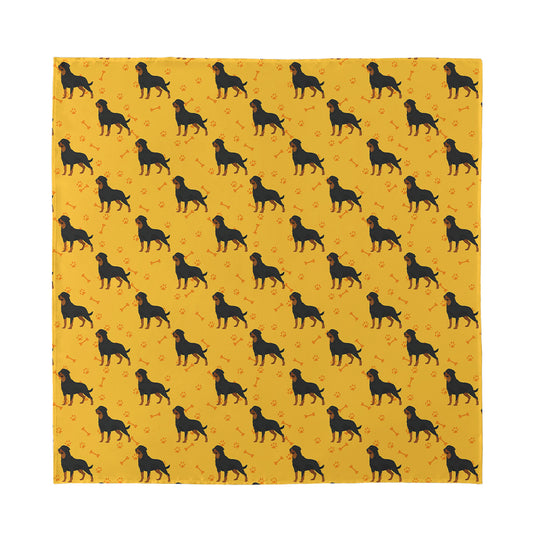 Rottweiler Dog Pattern Print Silk Bandana