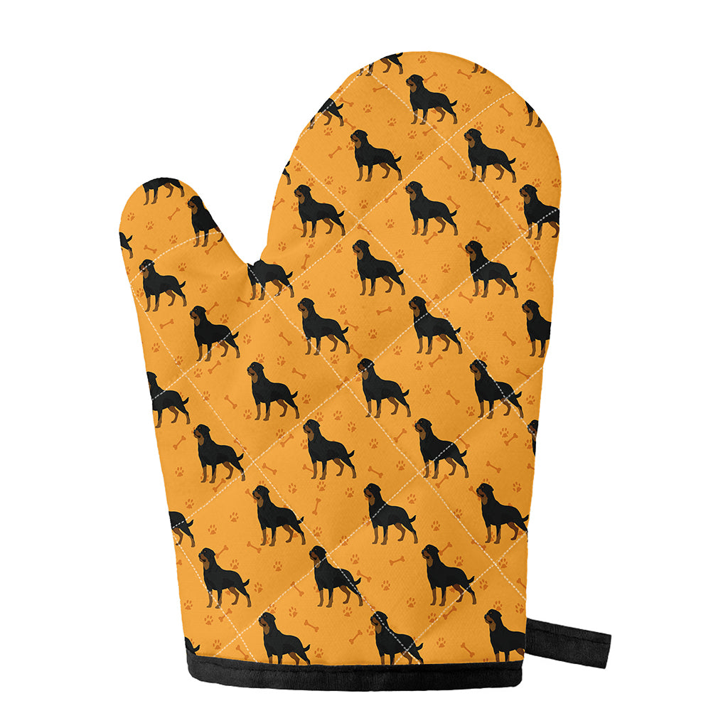 Rottweiler Dog Pattern Print Single Oven Mitt