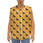 Rottweiler Dog Pattern Print Sleeveless Baseball Jersey