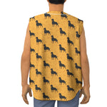 Rottweiler Dog Pattern Print Sleeveless Baseball Jersey