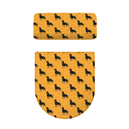 Rottweiler Dog Pattern Print Toilet Lid And Tank Cover Set