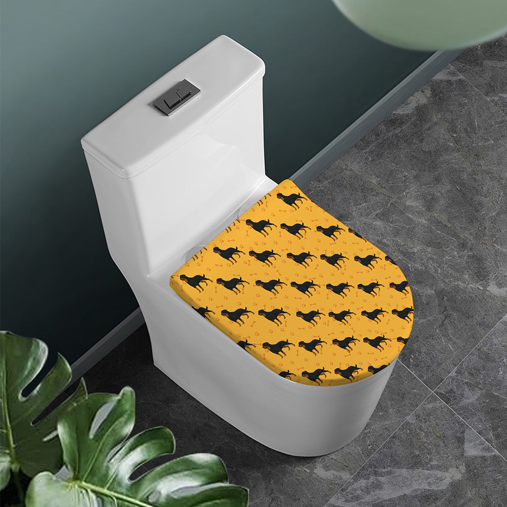 Rottweiler Dog Pattern Print Toilet Lid Cover