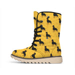 Rottweiler Dog Pattern Print Winter Boots