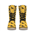 Rottweiler Dog Pattern Print Winter Boots