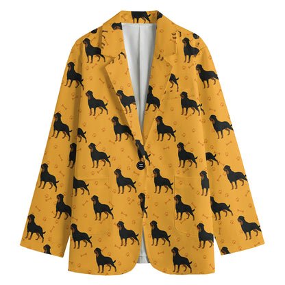Rottweiler Dog Pattern Print Women's Blazer