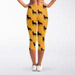 Rottweiler Dog Pattern Print Women's Capri Leggings