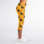 Rottweiler Dog Pattern Print Women's Capri Leggings