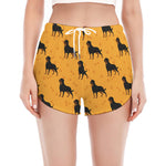 Rottweiler Dog Pattern Print Women's Split Running Shorts